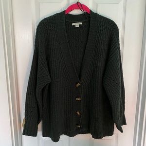 Green American Eagle Button-Up Cardigan